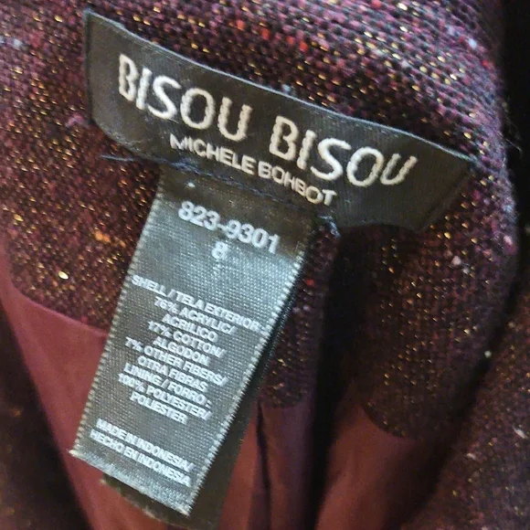 Bisou Bisou Plum Lace-Accented Blazer - Picture 4 of 4